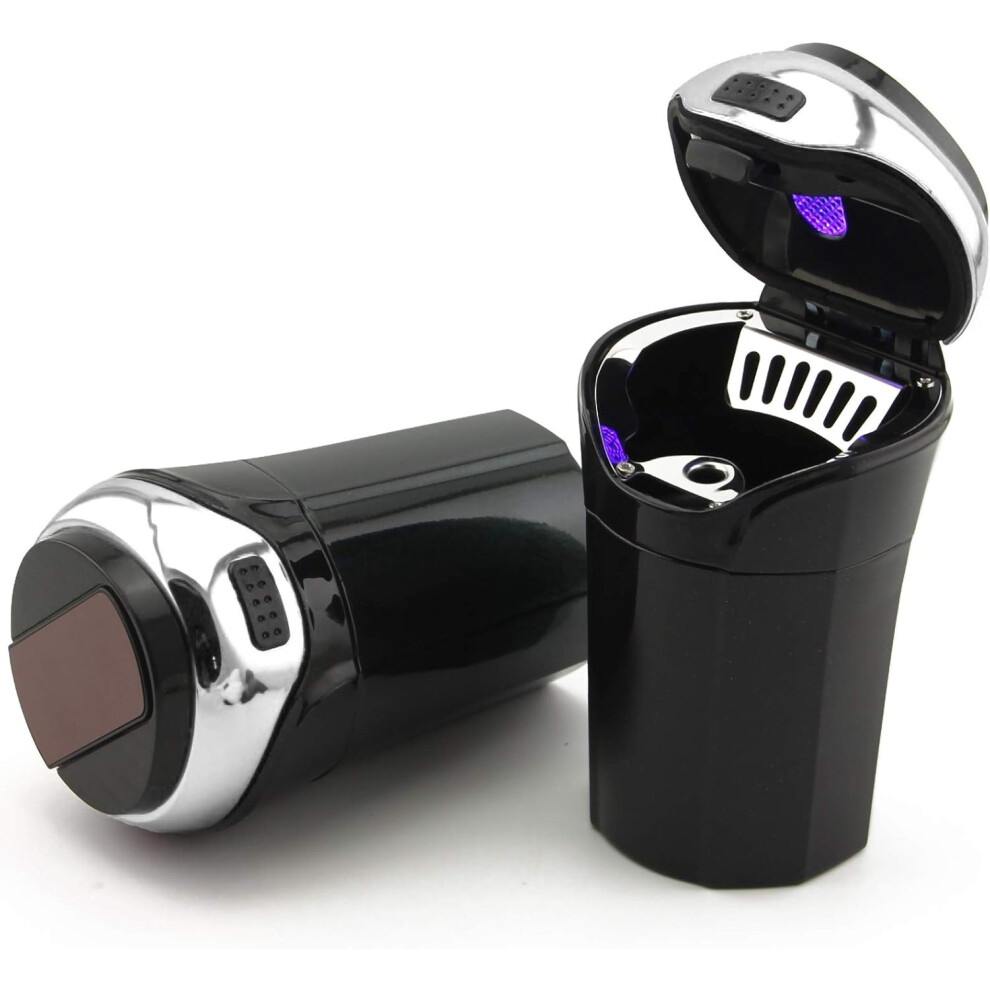 Easy Clean Up Detachable Car Ashtray, Smokeless Ashtray With Led And Quick Extinguishing For Multipurpose Use In Vehicles, Homes, And Offic Blue/Light 9466005458146