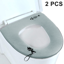 Housse de siège de toilette pour salle de bain, chauffe-siège rembourré antidérapant, compatible avec tous les sièges de toilette, facile à