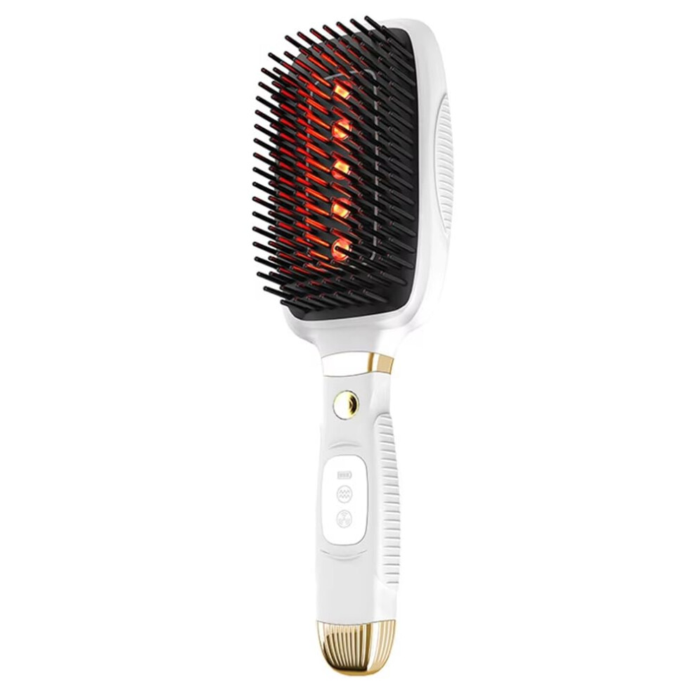 Unisex White,Red Hair Growth Comb With Red Light Therapy, Ems Scalp Stimulation And Infrared Vibration Massage White