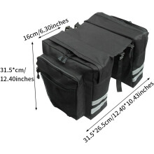 Bolsa de sillín para bicicleta de material duradero con diseño de múltiples bolsillos, alforja para bicicleta con base de bajo centro de gravedad,