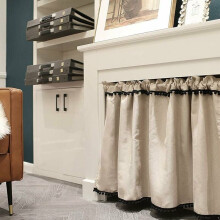 Elegant Kitchen Window Liner, Linen-Blend Fabric Privacy Thick Curtain for Modern Farmhouse Style, Solid Color Design with Rod Pocket for Various Spac