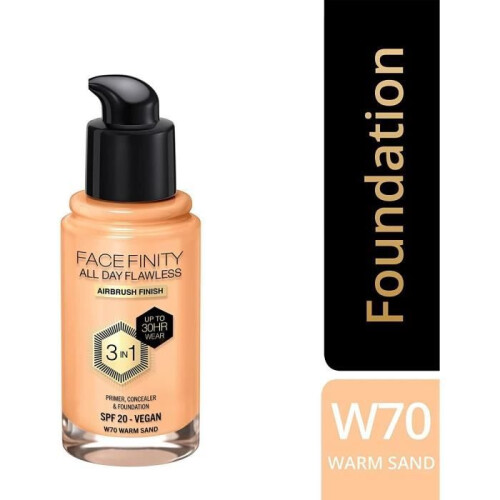 Max Factor Base - MAX FACTOR - Facfinity Flawless - Warm Sand - Primer Corrector y Base - SPF 20 - Vegano