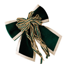 Soft Velvety Fabric Bowknot Christmas Tree Decoration For-Green