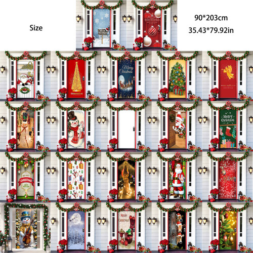 Bright New Year Door Cover Polyester Tapestry Quick Setups-A 1