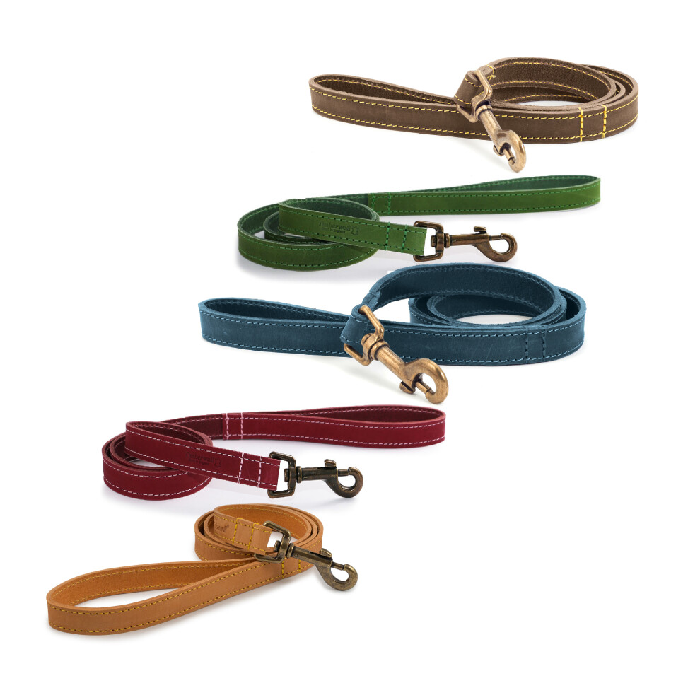 Ancol Timberwolf Leather Lead Raspberry 1Mx19mm, Pink