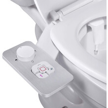 Toiletbidetopzetstuk, warm en koud waterstraal met regelbare waterdruk, eenvoudige installatie voor de meeste toiletten, niet-elektrisch toilet met