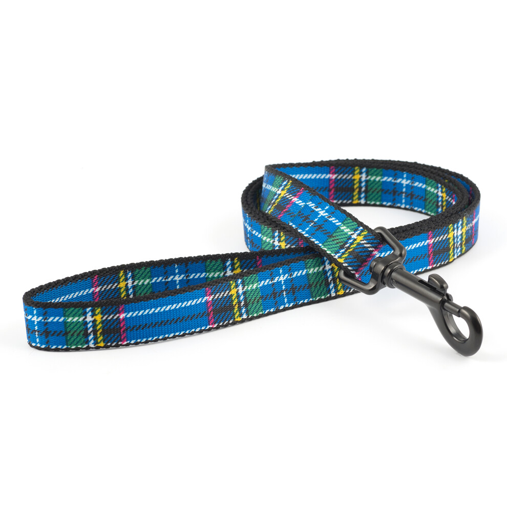 Ancol Indulgence Nylon Lead Tartan 19Mm X1m Blue