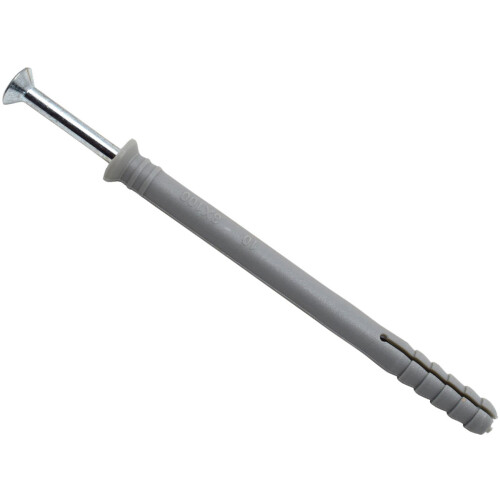 MasonMate 8x100mm Nylon Hammer-In Fixings - 100 Pack for Secure Installations