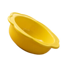 Elevated Ceramic Cats Dish Feeder Bowl With Iron Stand For Kittens Yellow Cat Food And Water Bowl