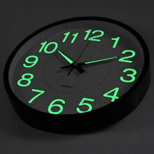 12 Inch Luminous Silent Wall Clock with Large EasyRead Numbers and Night Glow Display