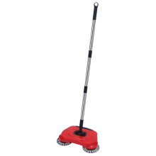 Manual Floor Sweeper with Rotating Brushes, Adjustable Handle for Pet Hair, Carpet and Hard Floors