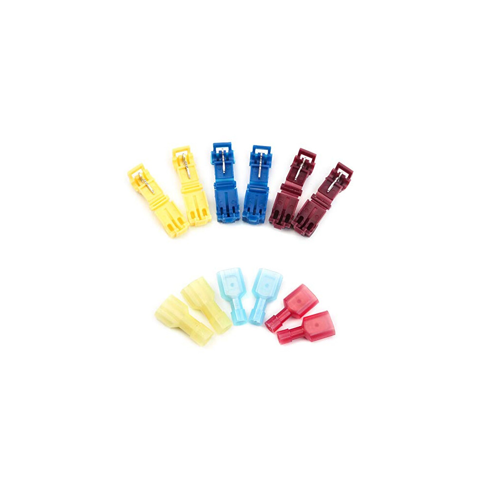 120Pcs T Tap Electrical Wire Connectors Set With Quick Splice Taps And Insulated Disconnect Terminals 9119770641199
