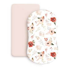 Pack of 2 Breathable Baby Bassinet Sheets Cotton Fitted Crib Covers Machine Washable Pink Flower