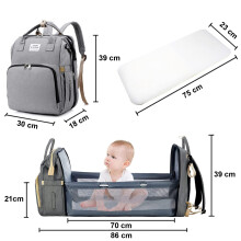 Dětské vybavení Essential, odolný batoh z oxfordské tkaniny pro miminka, přebalovací podložka, hladké zipy pro snadný přístup, design bez
