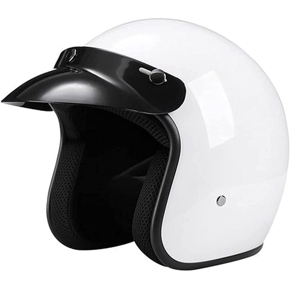 Motorcycle Open Face Helmet Dot Approved 3/4 Retro Style With Visor For Cruiser Scooter Xxlarge 9189345563041