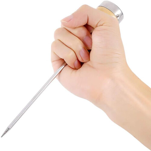 Stainless Steel Ice Pick with Wooden Handle, Sharp Tip Bar Tool for Bartenders Kitchen Camping 2