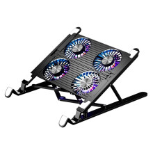 Ergonomic Laptop Cooling Stand With 4 Quiet Fans Folding Bracket Black 24x29x10cm Laptop Cooling Pad