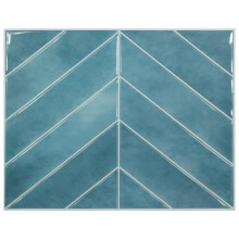 Peel and Stick Backsplash Tiles, Waterproof 3D Herringbone Self Adhesive Wall Tiles Blue 10 Sheets