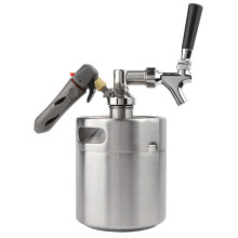 Druksysteem voor growlers, roestvrijstalen mini-vat, draagbare kegeratorkit, verstelbare kraanbediening, vacuümdruk, versheid voor ambachtelijk bier.
