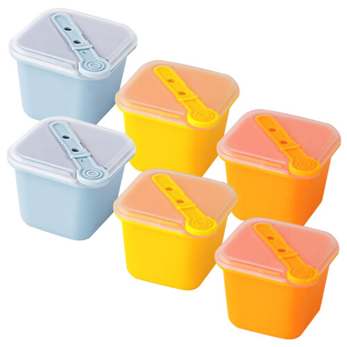 6Pcs Stackable Silicone Ice Cube Trays with Lids Easy Release Reusable Molds for Whiskey Cocktails