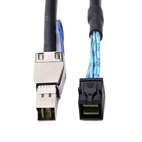 SFF8644 To SFF8643 Cable External 36Pin SAS3.0 12Gbps, RAID System Transmission Cable, 1m PC Replacement