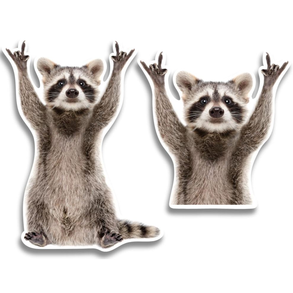 Raccoon Car Stickers 2 Pack Weatherproof Vinyl Funny Decals For Cars Laptops Tumblers 9426802793086