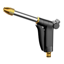 Garden Hose Nozzle with Adjustable Water Pressure, Ergonomic Soft Grip, LeakProof Brass for Car Wash and Gardening