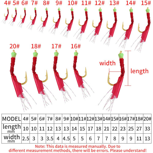 Luminously Bean String Hook 6 Pcs Rig Fishing Hook Set Wobblers Lures Tackle Accessories 2