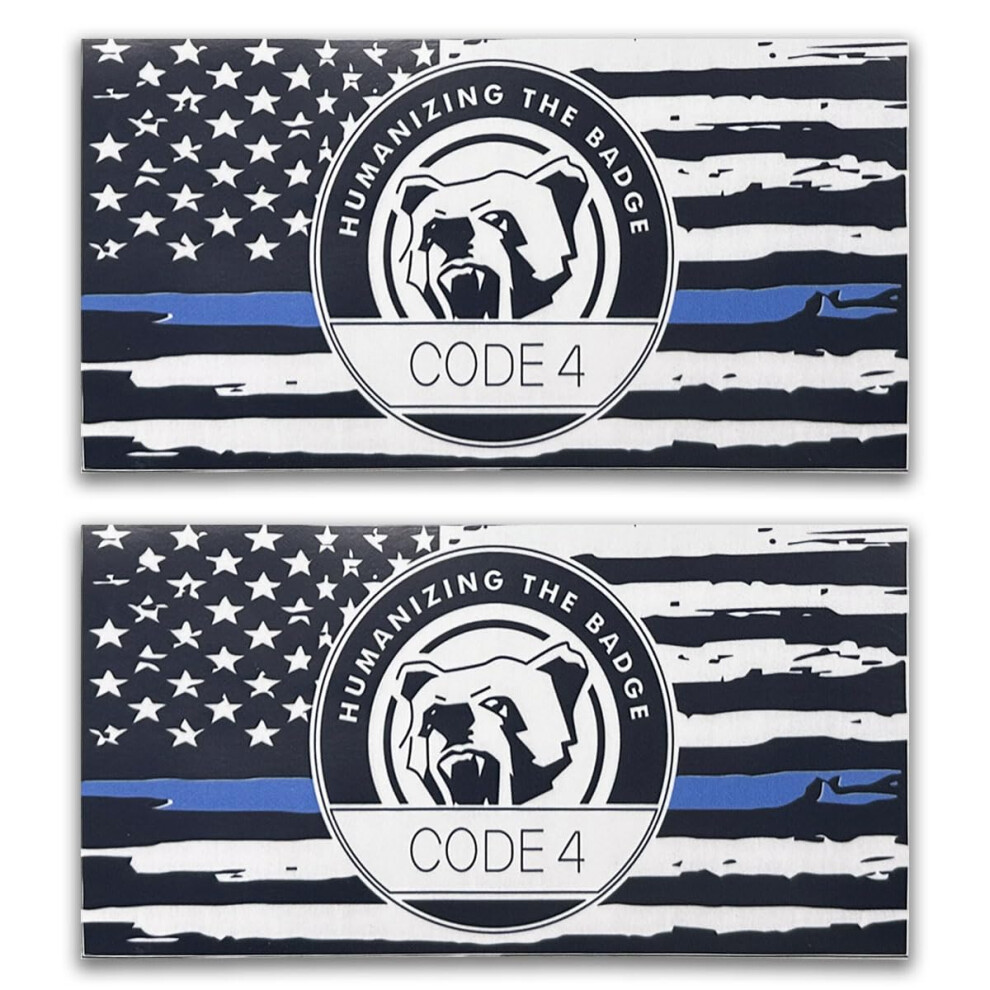 Thin Line American Flag Car Sticker, Reflective Vinyl Decal For Truck Laptop, 2Pcs 6.67X3.38 Blue 9426802793383