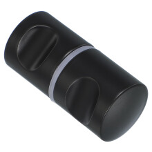 Black BacktoBack Glass Shower Door Handle, Aluminum Alloy Knob with Ergonomic Groove Grip