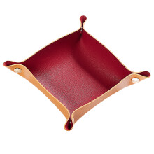 Nightstand Accessory Tray, Jewelry Organizer Tray, Genuine Leather Valet Tray for Multifunctional Storage, Perfect for Keys, Pens, and Small Items, Tr