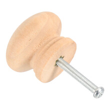BiFold Door Hardware 1.3 Inch Brown Wood Round Knob for Folding or Sliding Closet