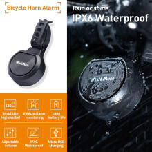 Smart Design Electric Bike Bell, Adjustable Volume Bicycle Horn with Safety Function, Anti-Theft Alarm & USB Rechargeable Battery, Easy