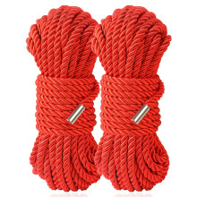 Soft Silk Rope 32ft 8mm Red Nylon Braided Cord, SkinFriendly Durable Decorative Craft Rope 2Pack