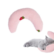Pillow For Cat Head To Lay On Indoor Cat Bed Mat Curved Soft Calming Pillow Relief Sleeping Pink 1 Piece