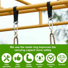 Outdoor Adventure Swing Straps, Polyester Fiber With Easy Installation For Industrial Strength Steel Carabiners, Heavy Duty Design For Fitness Pull