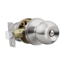 3 Pack Satin Nickel Privacy Door Knob Set, Keyless Round Interior Handles for Bedroom and Bathroom