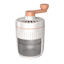 Manual Ice Crusher and Shaver, Easy Hand Crank for Cold Drinks, Home or Outdoor Use, Orange