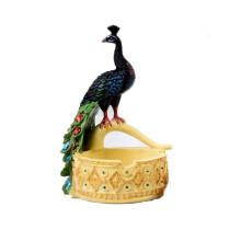 Resin Ashtray with Elegant Retro Peacock Design, Windproof Decorative Ashtray for Home and Outdoor