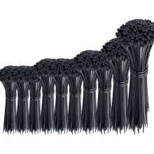 Selvlåsende design for pålidelig fastgørelse, kabelbindere i assorterede størrelser, slidstærk nylon 6/6 med høj temperaturbestandighed,