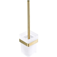 Escova de vaso sanitário quadrada dourada escovada para banheiro, com design funcional e material premium, ideal para banheiros, lavabos e hotéis