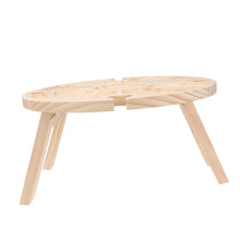 Durable Wood Picnic Table - Portable Folding Round Outdoor Wine Serving Desk with Weather-Resistant Finish