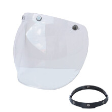 Motorcycle Helmet Shield Bubble Visor with Adapter for 3Snap Open Face Helmets AntiUV AntiScratch