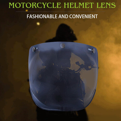 Motorcycle Helmet Shield Bubble Visor with Adapter for 3Snap Open Face Helmets AntiUV AntiScratch 1
