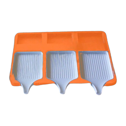 Plastic Art Tray With Sturdy Base for-Square orange color
