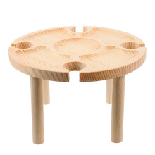 Portable Snack Table - Wooden Wine Table for Outdoor Picnics, Household Snacks, and Dessert Serving, Compact and Lightweight Design