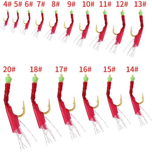 Bean Hooks 6 Pack Rigs Wobblers Artificial Fishing Hooks Light Bait 1