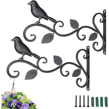 Multi-Purpose Wall Hooks for Balcony, Hand Coated Finish Vintage Iron Art Heavy Duty Steel Construction Rust Resistant Plant Hanger