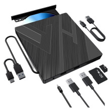 External Optical Drive DVD Burner USB Dual Interface Multifunction Optical Drive Compact Easy To Use (5In1)
