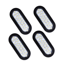 6 Inch Oval LED Trailer Tail Lights 24 LED Super Bright IP67 Waterproof Reverse Backup Lamps for RV Trucks Pack of 4